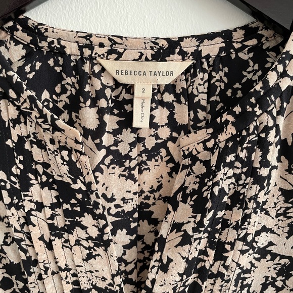 Rebecca Taylor Pink and Black Peplum Blouse | 2 - Picture 2 of 8